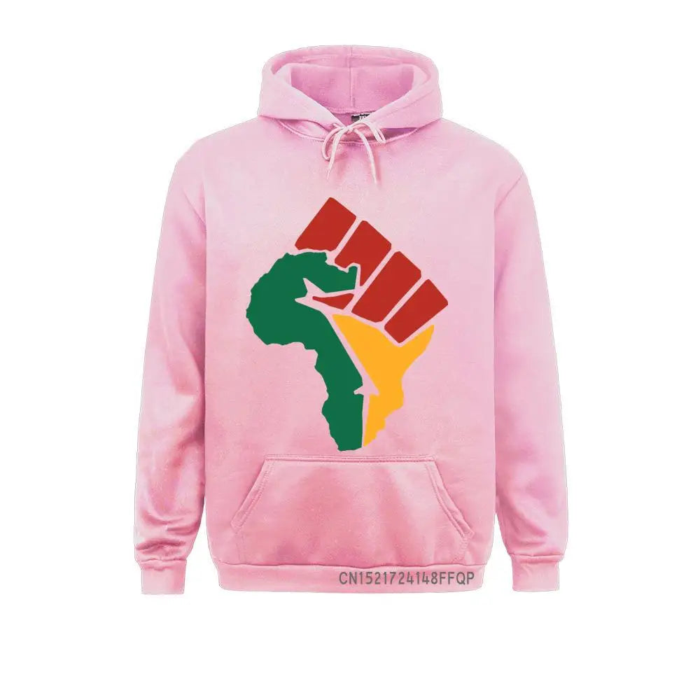 New Africa Map Pullover Men Winter Harajuku Pocket Sweatshirt Africa Reggae Music Man Hoodie Top