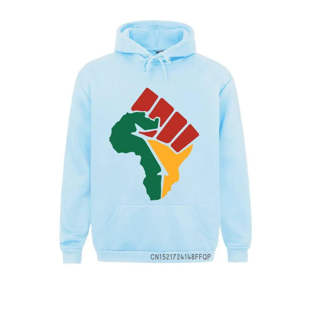 New Africa Map Pullover Men Winter Harajuku Pocket Sweatshirt Africa Reggae Music Man Hoodie Top