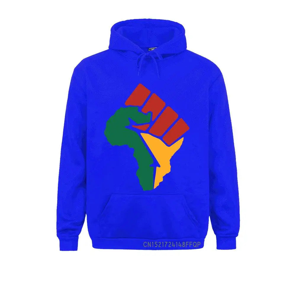 New Africa Map Pullover Men Winter Harajuku Pocket Sweatshirt Africa Reggae Music Man Hoodie Top