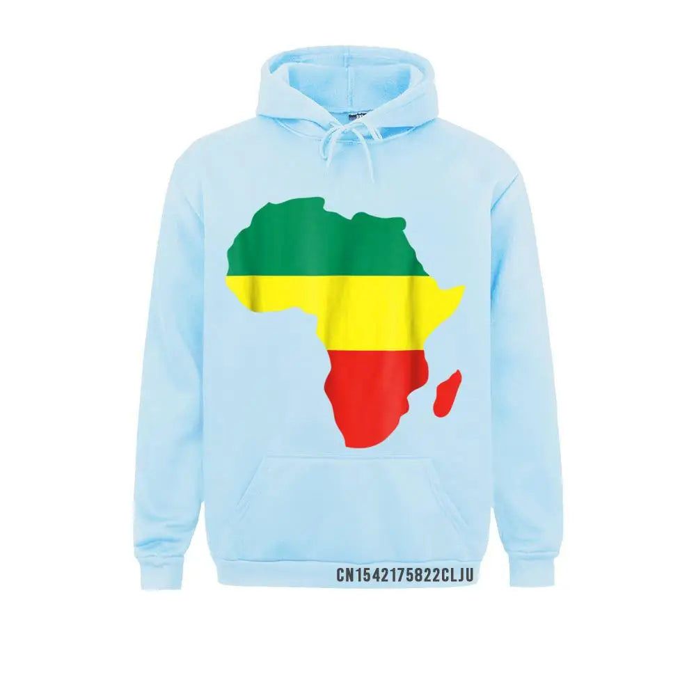 Africa Reggae Map Warm African Rasta Green Yellow Red Men Sweatshirts Europe Hoodies Long Sleeve Funny Hoods Women's