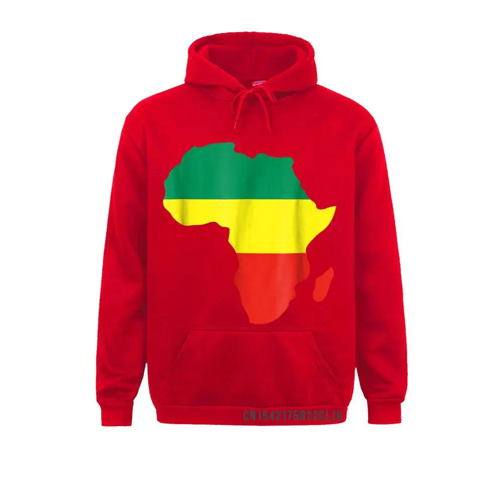 Africa Reggae Map Warm African Rasta Green Yellow Red Men Sweatshirts Europe Hoodies Long Sleeve Funny Hoods Women's