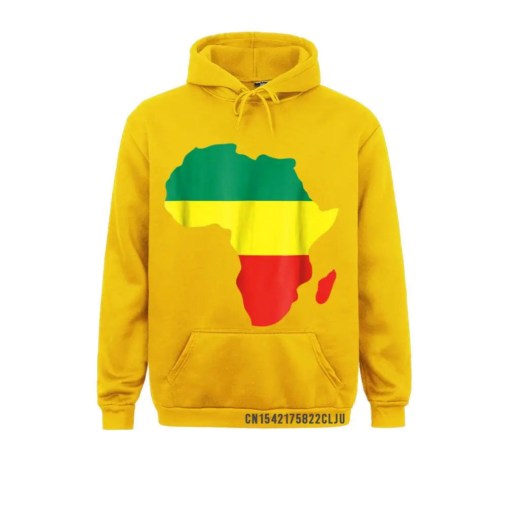 Africa Reggae Map Warm African Rasta Green Yellow Red Men Sweatshirts Europe Hoodies Long Sleeve Funny Hoods Women's