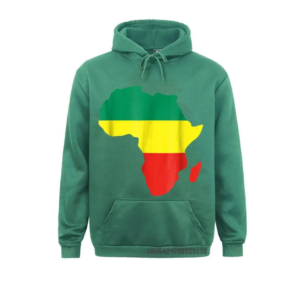 Africa Reggae Map Warm African Rasta Green Yellow Red Men Sweatshirts Europe Hoodies Long Sleeve Funny Hoods Women's