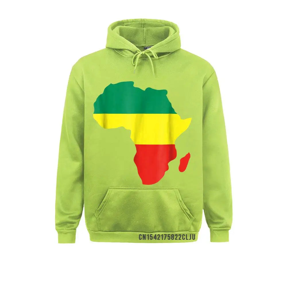 Africa Reggae Map Warm African Rasta Green Yellow Red Men Sweatshirts Europe Hoodies Long Sleeve Funny Hoods Women's