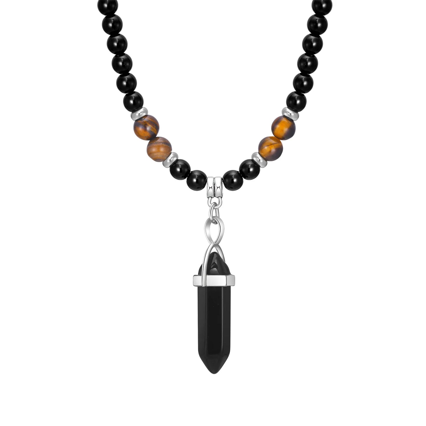 TIBETAN BUDDHIST PHURBA KILAYA THE MAGIC DAGGER WITHTIGER’S EYE LAVA STONE NECKLACE FOR MEN JEWELRY