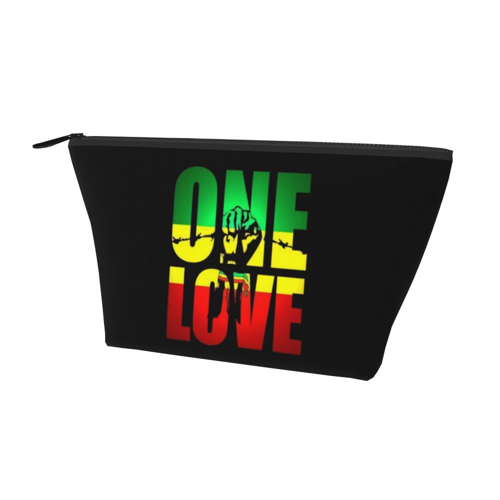 Rasta Reggae Lion Sunglass Makeup Bag Travel Cosmetic Organizer Jamaican Jamaica Pride Rastafarian Lover Storage Toiletry Bags