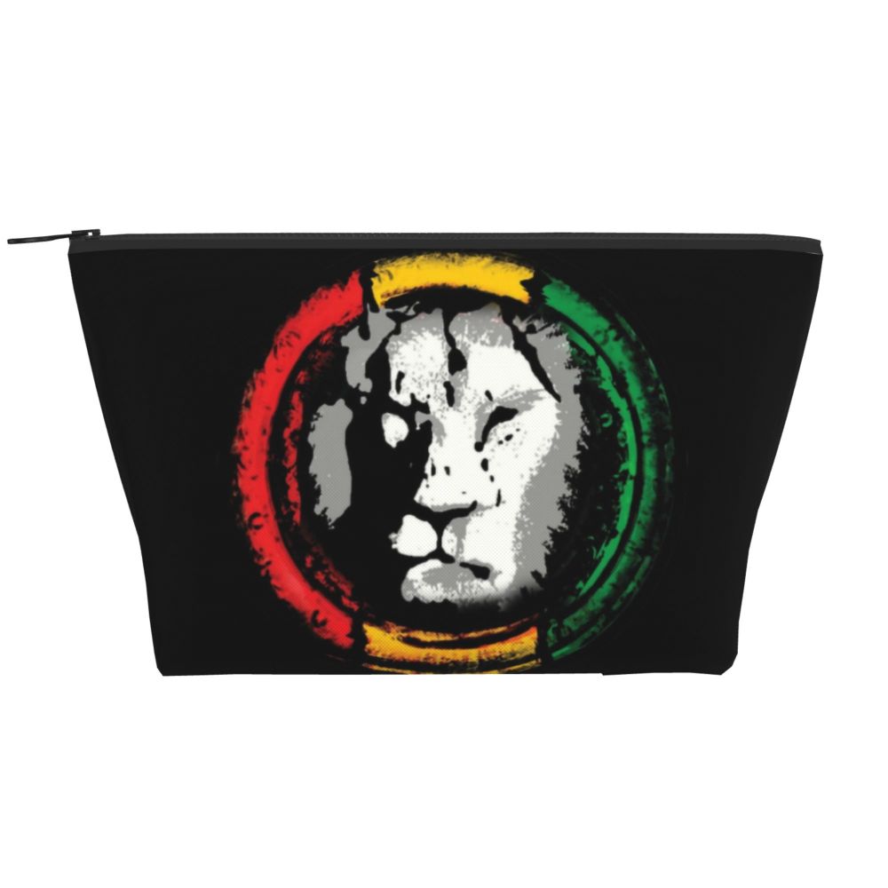 Rasta Reggae Lion Sunglass Makeup Bag Travel Cosmetic Organizer Jamaican Jamaica Pride Rastafarian Lover Storage Toiletry Bags