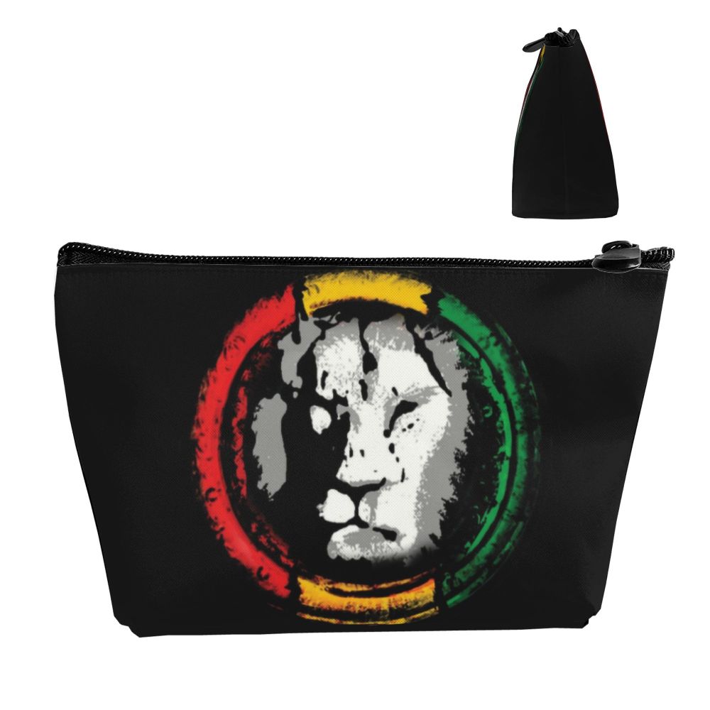 Rasta Reggae Lion Sunglass Makeup Bag Travel Cosmetic Organizer Jamaican Jamaica Pride Rastafarian Lover Storage Toiletry Bags