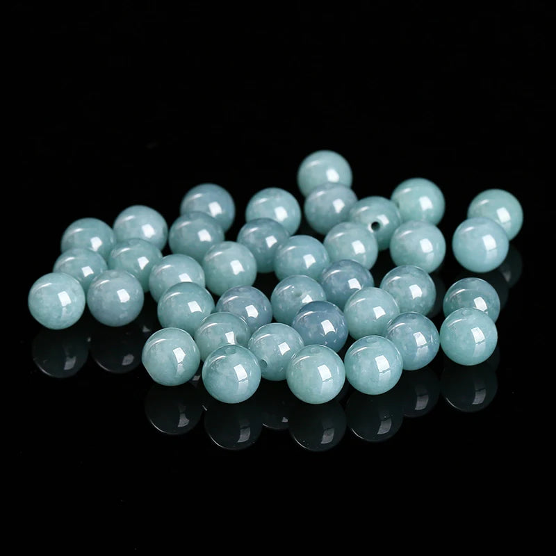 10 Pcs/lot Natural Guatemala Green Jadeite Bead Round Loose Spacer Gemstone For Jewelry Making Diy Necklace Bracelet Accessory