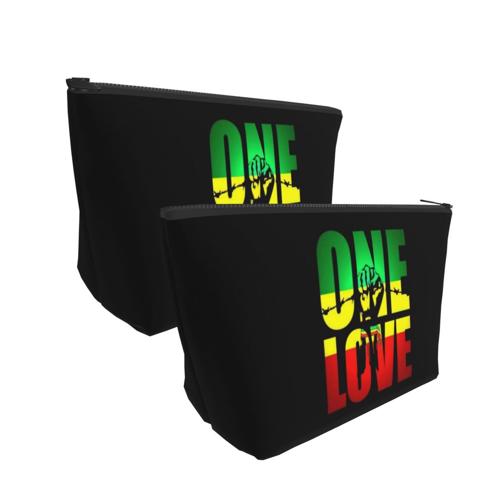 Rasta Reggae Lion Sunglass Makeup Bag Travel Cosmetic Organizer Jamaican Jamaica Pride Rastafarian Lover Storage Toiletry Bags