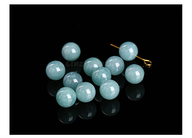 10 Pcs/lot Natural Guatemala Green Jadeite Bead Round Loose Spacer Gemstone For Jewelry Making Diy Necklace Bracelet Accessory