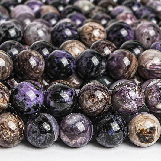 Genuine Natural Charoite Gemstone Beads Strands 6/8/10MM Round Loose Beads Supplies For Men Women Jewelry DIY 15''