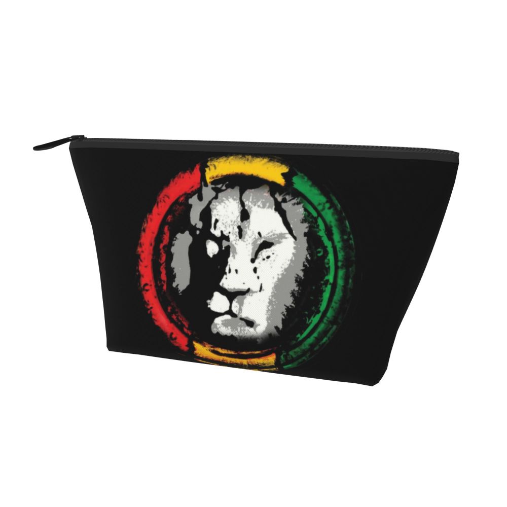 Rasta Reggae Lion Sunglass Makeup Bag Travel Cosmetic Organizer Jamaican Jamaica Pride Rastafarian Lover Storage Toiletry Bags