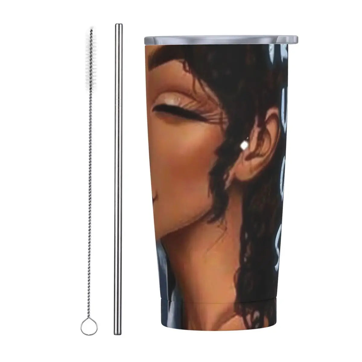 Ladies Print Tumbler Jamaican Woman Art Cold and Hot Water Bottle Keep Heat Stainless Steel Thermal Cups Custom Camping Mugs Cup