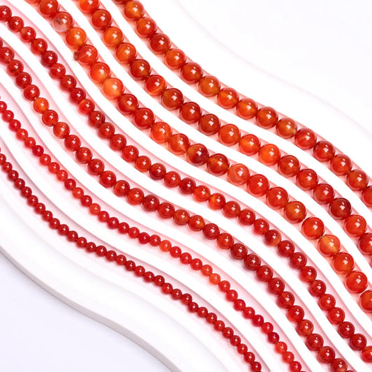 40/30/20Pcs 4/6/8mm Red Carnelian Agate Natural Stone Round Loose Beads DIY Bracelets For Jewelry Making