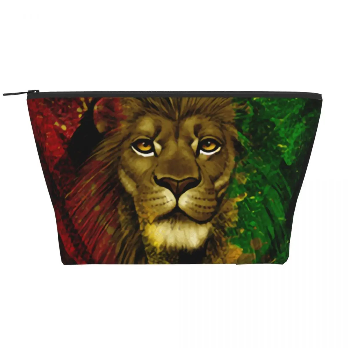 Rasta Reggae Lion Sunglass Makeup Bag Travel Cosmetic Organizer Jamaican Jamaica Pride Rastafarian Lover Storage Toiletry Bags