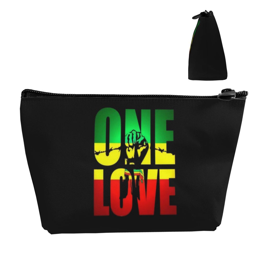 Rasta Reggae Lion Sunglass Makeup Bag Travel Cosmetic Organizer Jamaican Jamaica Pride Rastafarian Lover Storage Toiletry Bags