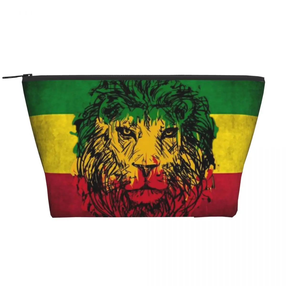 Rasta Reggae Lion Sunglass Makeup Bag Travel Cosmetic Organizer Jamaican Jamaica Pride Rastafarian Lover Storage Toiletry Bags