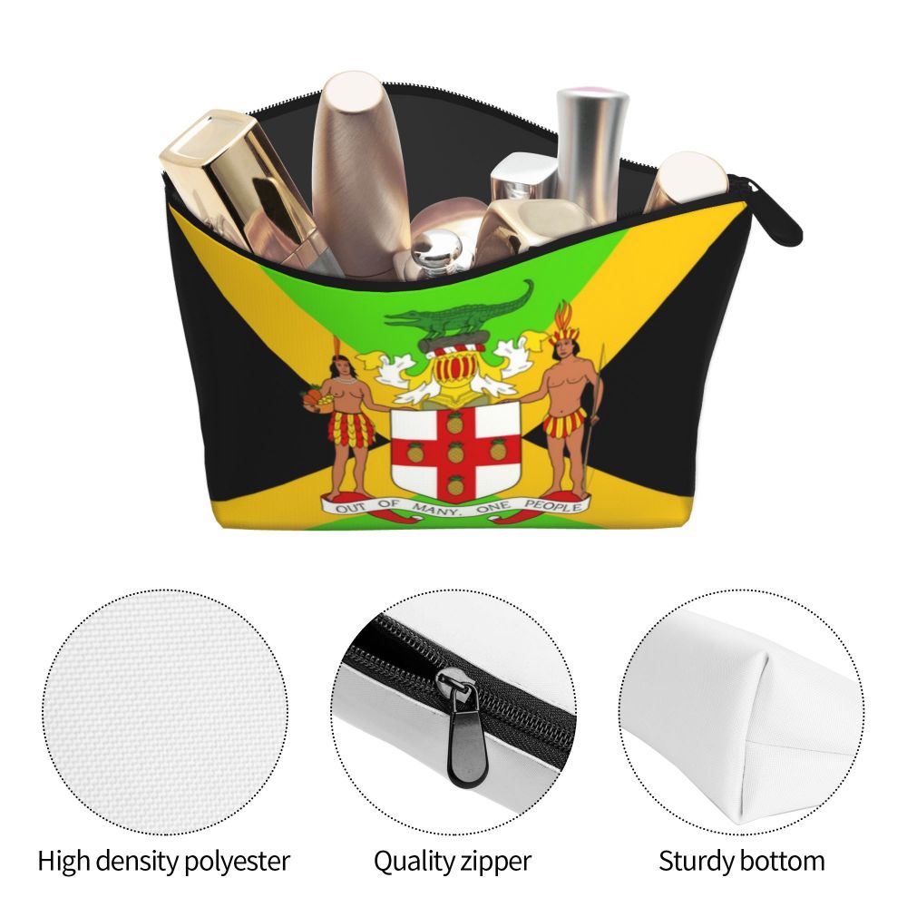 Rasta Reggae Lion Sunglass Makeup Bag Travel Cosmetic Organizer Jamaican Jamaica Pride Rastafarian Lover Storage Toiletry Bags