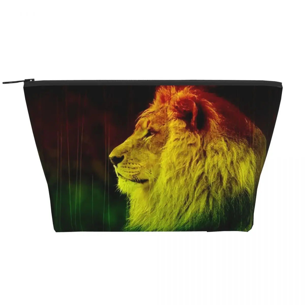 Rasta Reggae Lion Sunglass Makeup Bag Travel Cosmetic Organizer Jamaican Jamaica Pride Rastafarian Lover Storage Toiletry Bags