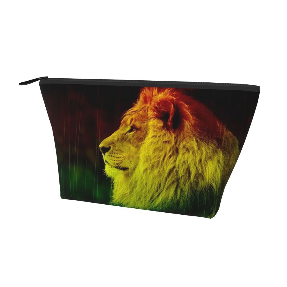 Rasta Reggae Lion Sunglass Makeup Bag Travel Cosmetic Organizer Jamaican Jamaica Pride Rastafarian Lover Storage Toiletry Bags