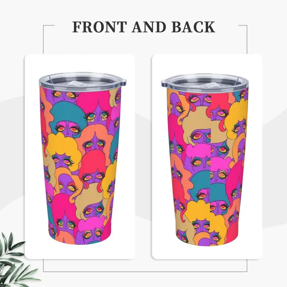 Ladies Print Tumbler Jamaican Woman Art Cold and Hot Water Bottle Keep Heat Stainless Steel Thermal Cups Custom Camping Mugs Cup