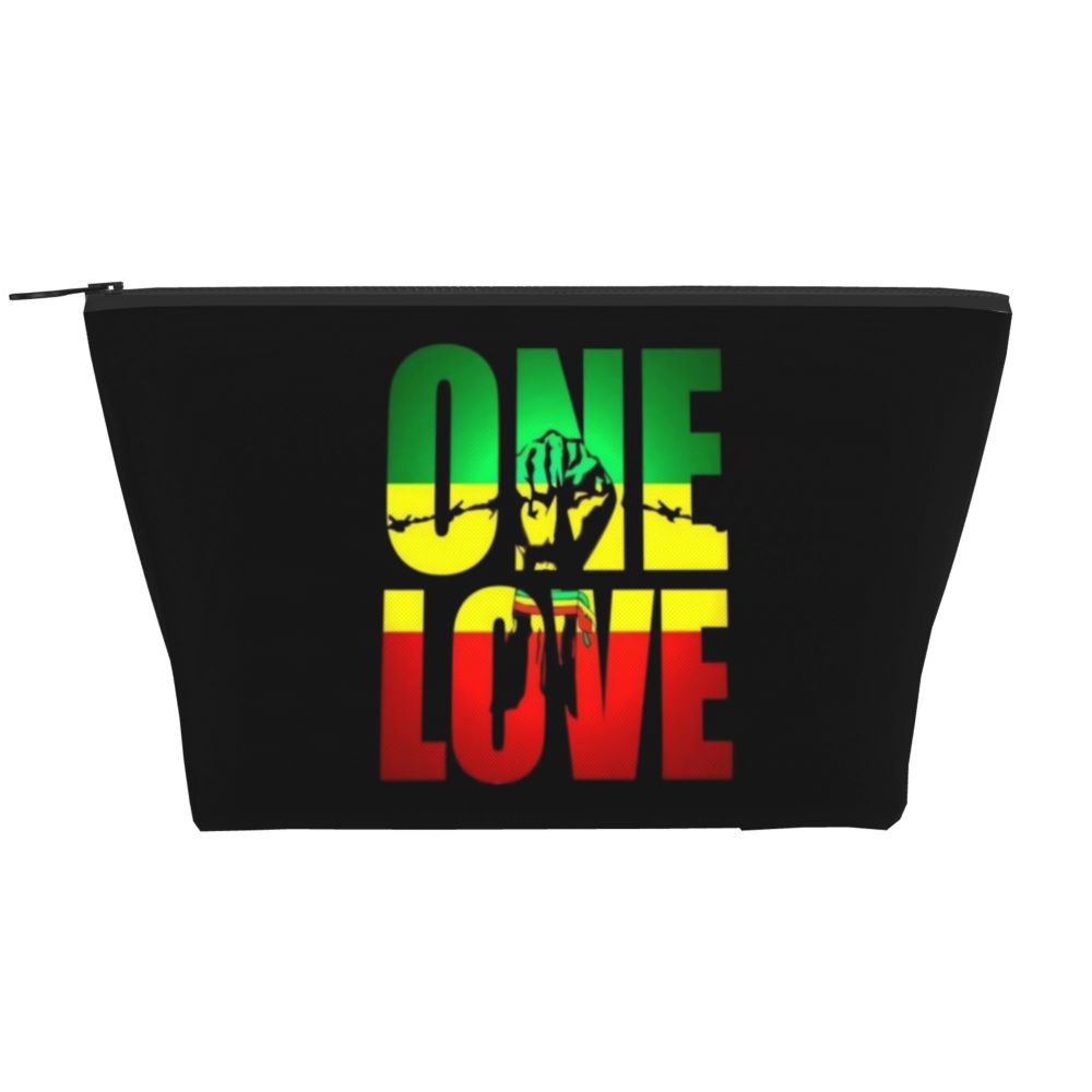 Rasta Reggae Lion Sunglass Makeup Bag Travel Cosmetic Organizer Jamaican Jamaica Pride Rastafarian Lover Storage Toiletry Bags