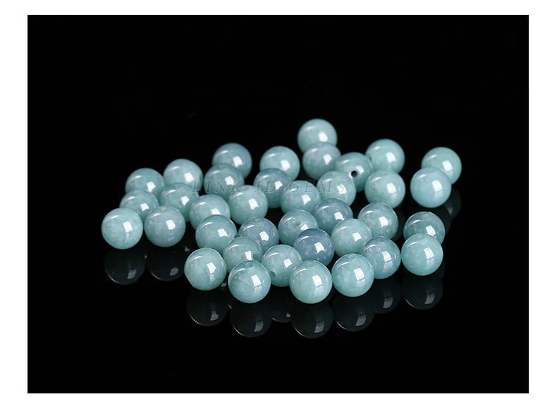 10 Pcs/lot Natural Guatemala Green Jadeite Bead Round Loose Spacer Gemstone For Jewelry Making Diy Necklace Bracelet Accessory