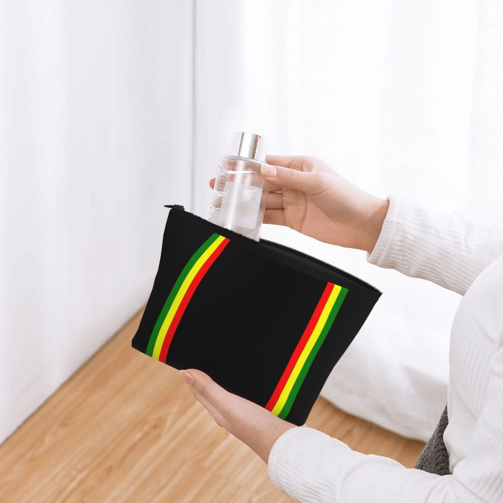 Rasta Reggae Lion Sunglass Makeup Bag Travel Cosmetic Organizer Jamaican Jamaica Pride Rastafarian Lover Storage Toiletry Bags