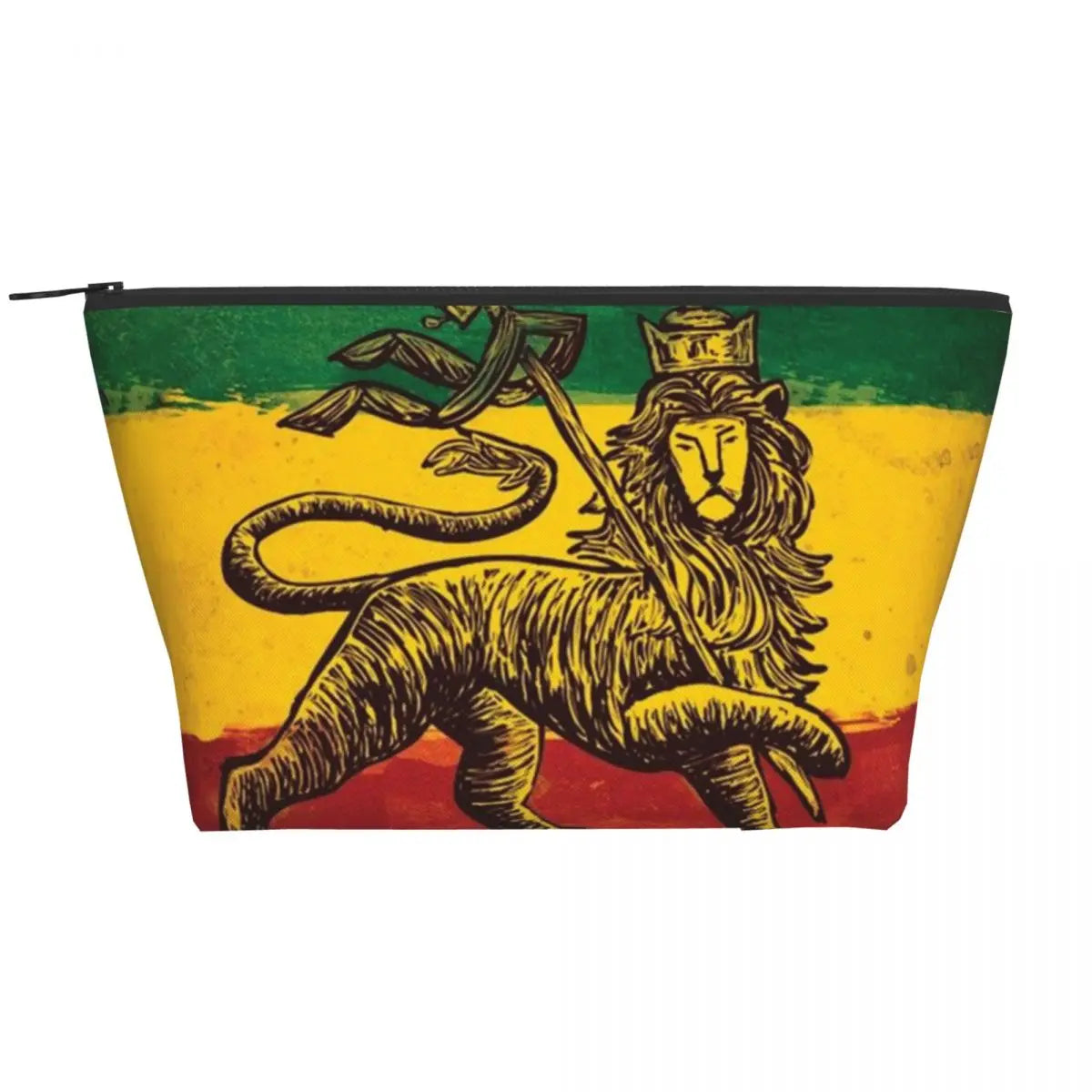 Rasta Reggae Lion Sunglass Makeup Bag Travel Cosmetic Organizer Jamaican Jamaica Pride Rastafarian Lover Storage Toiletry Bags