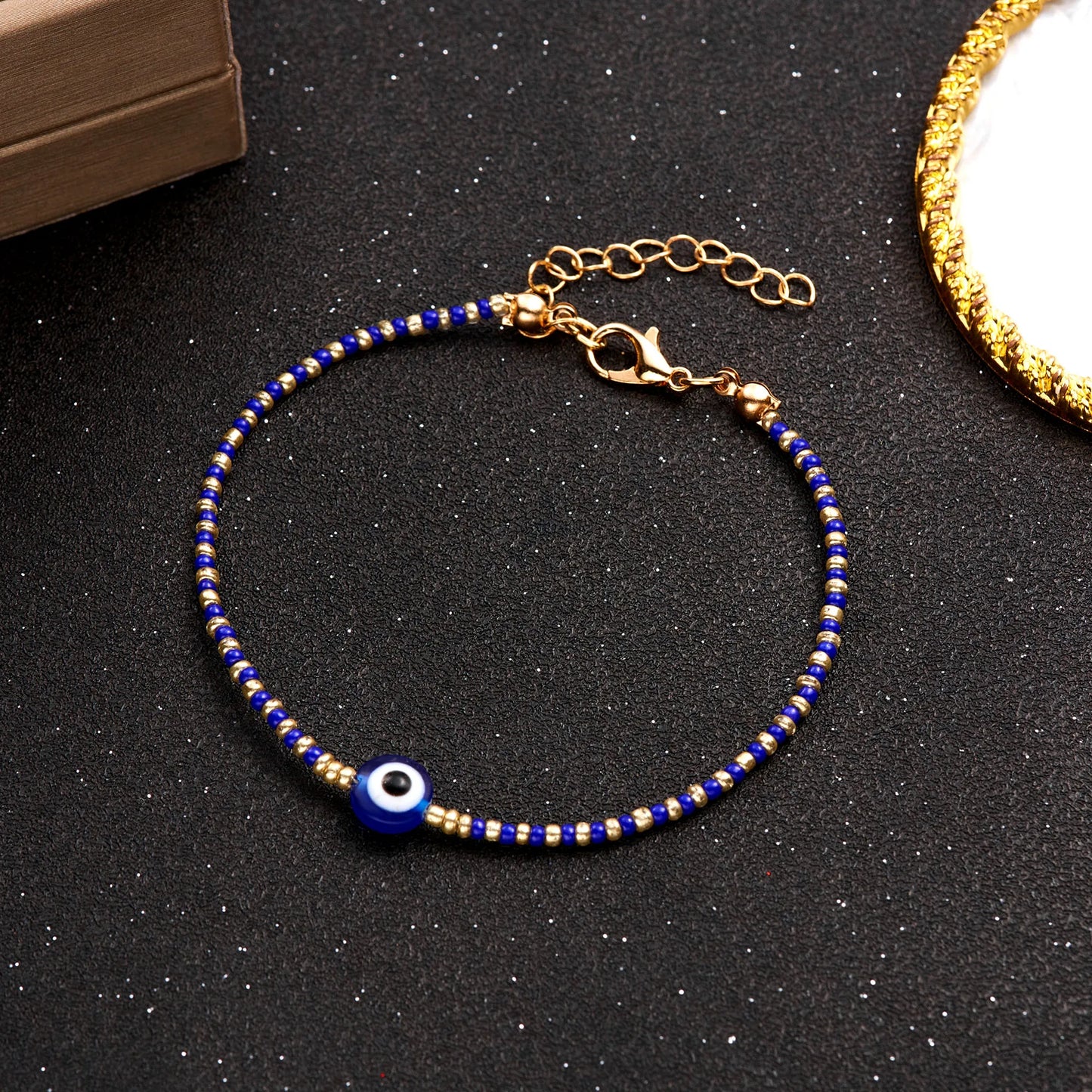 New Fashion Evil Eye Handmade Beaded Bracelet Turkish Lucky Blue Eye Trendy Bracelets Lucky Couple adjustable Wrist Jewelry Gift