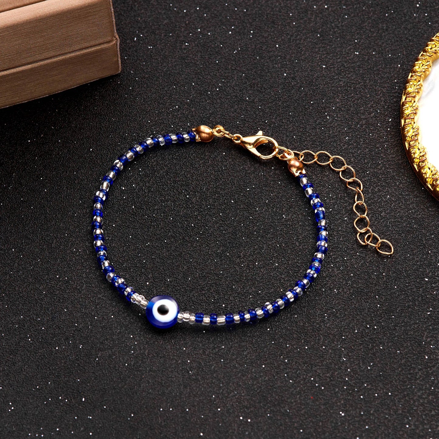 New Fashion Evil Eye Handmade Beaded Bracelet Turkish Lucky Blue Eye Trendy Bracelets Lucky Couple adjustable Wrist Jewelry Gift